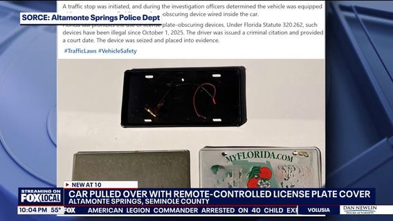 Man accused of using remote-controlled license plate cover