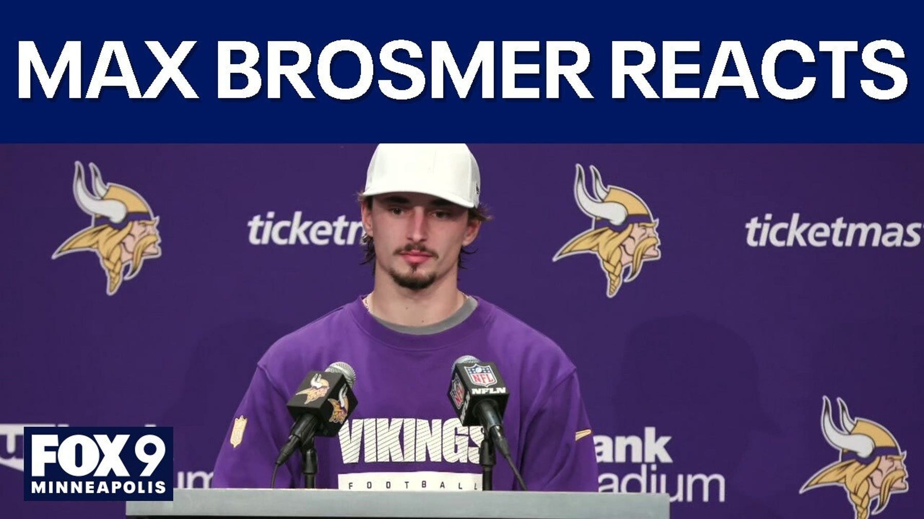 Max Brosmer reacts after Vikings beat Lions, 23-10 [FULL]