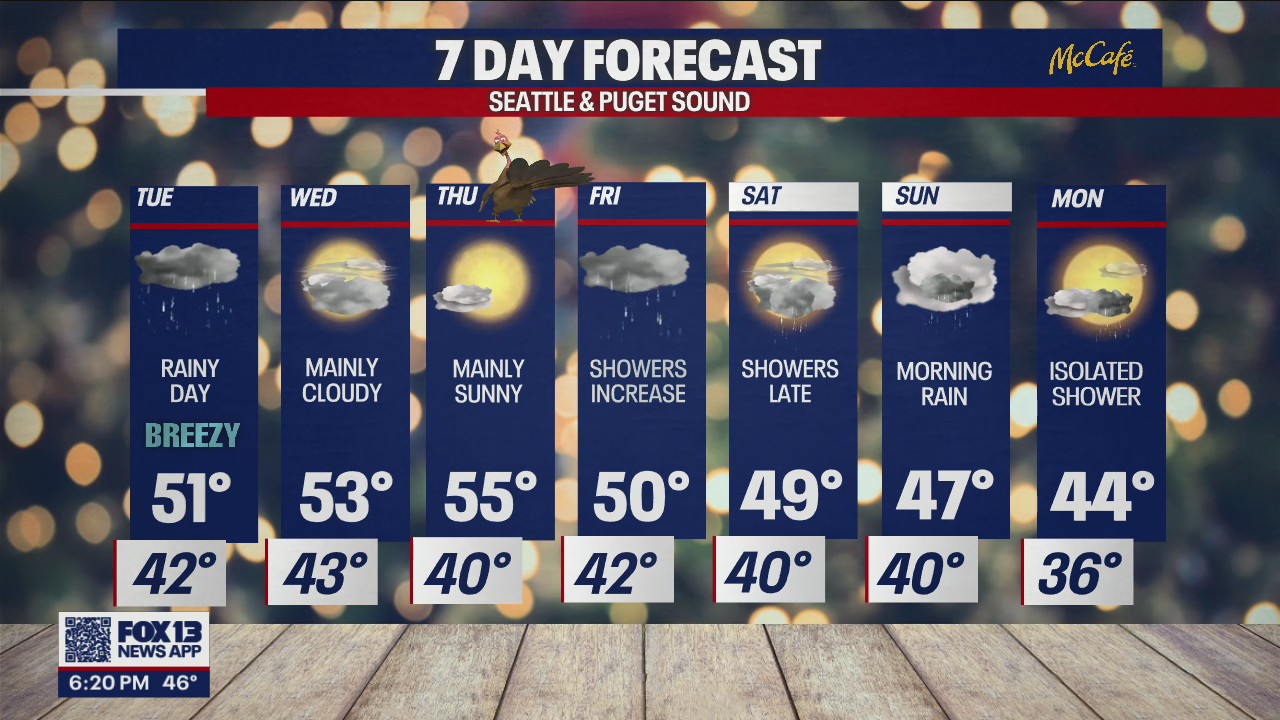 Rainy day Tuesday before a sunny Thanksgiving!