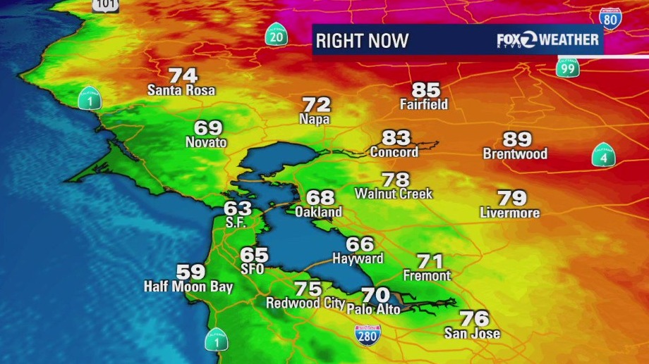 Bay Area temps on the increase