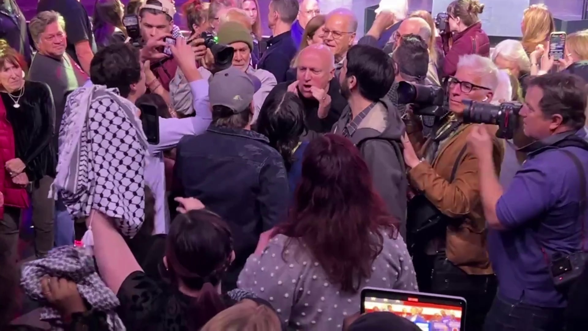 Protesters interrupt Adam Schiff rally