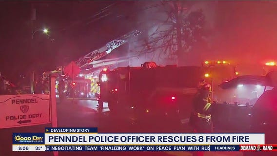 Bucks County police officer rescues 8 people from burning home