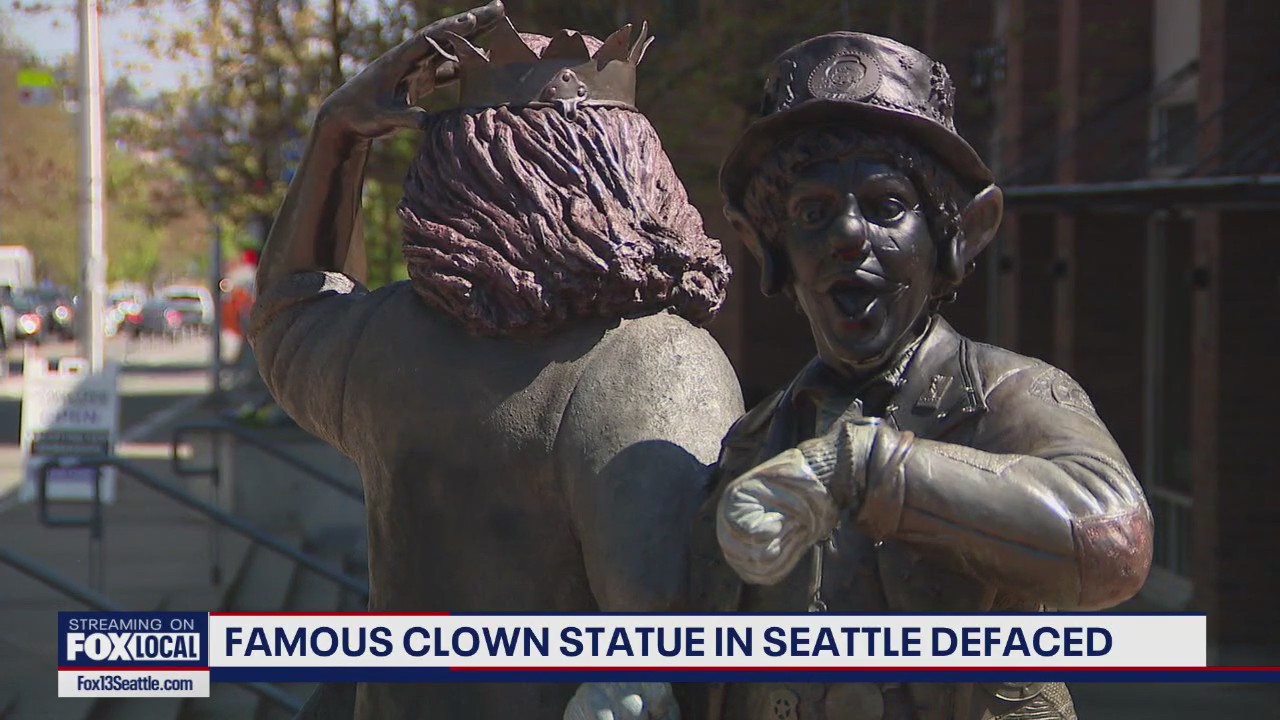 Iconic Seattle clown statue vandalized
