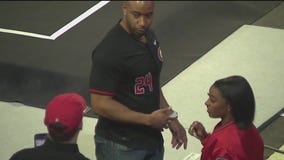Simone Biles at UGA to watch GymDogs
