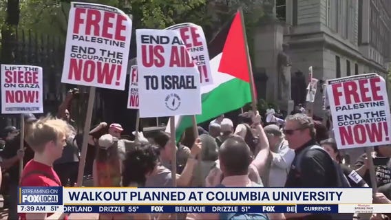 Columbia University protesters plan rally, walkout Monday