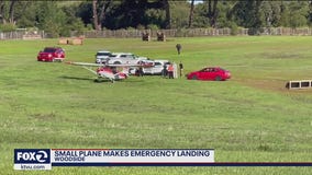Small plane makes emergency landing in Woodside