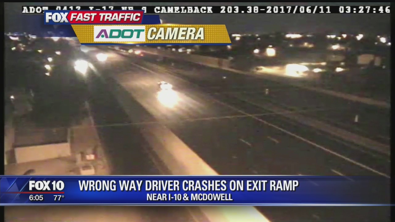 Wrong-way driver on 101 exit ramp crashes into wall