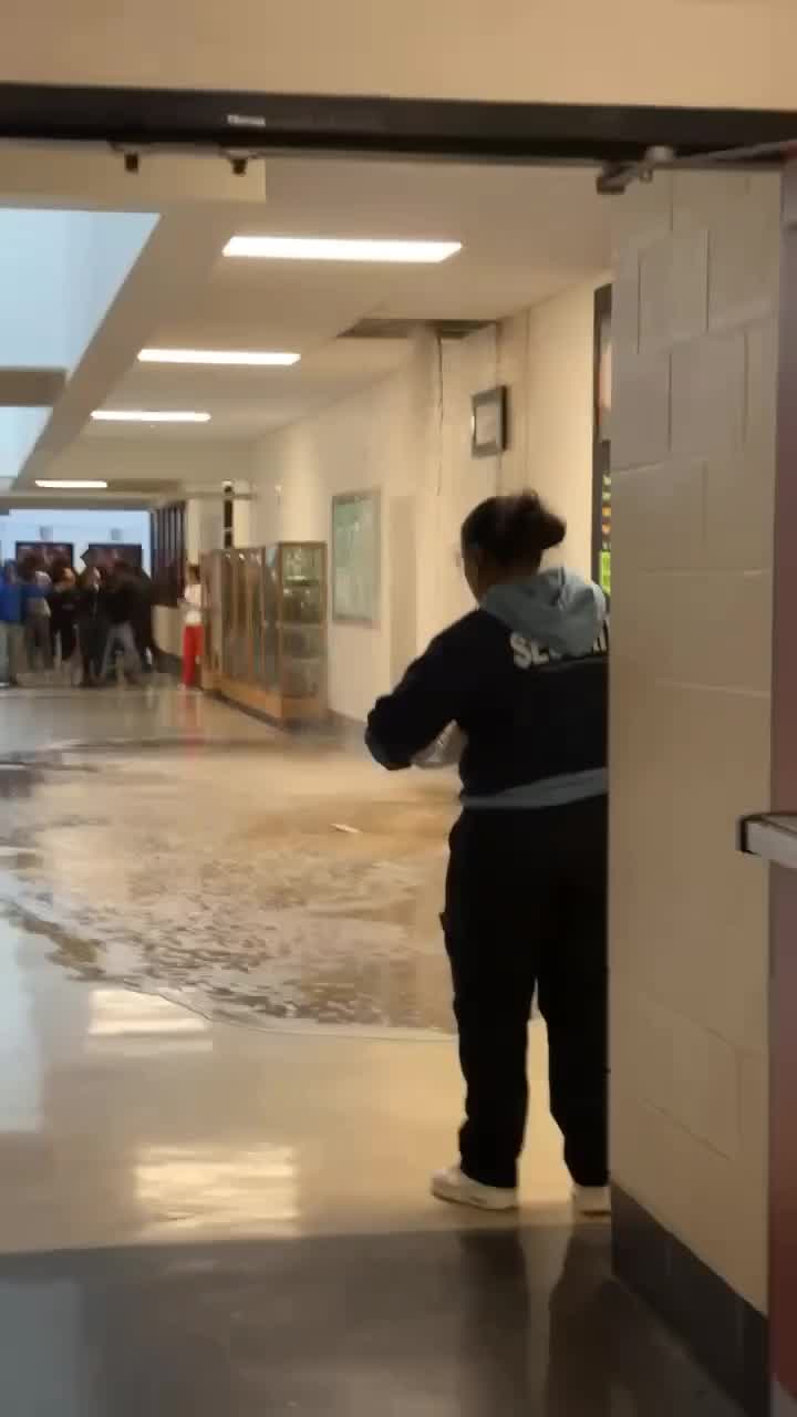 WATCH: Major water leak at Quince Orchard HS