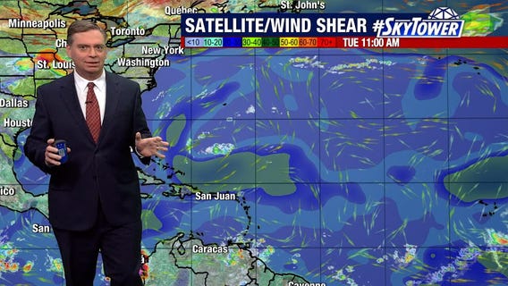 Dry Saharan air continuing to stream towards Florida
