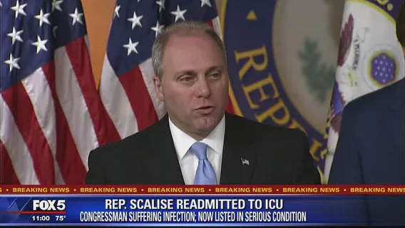 Rep. Steve Scalise readmitted to ICU, downgraded to serious condition