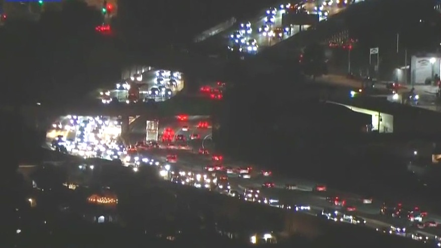 LA traffic flowing like normal weeknight at 8 p.m.