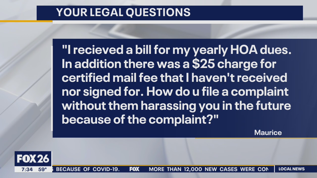 Your Legal Questions: Water meter, HOA fee, working from home