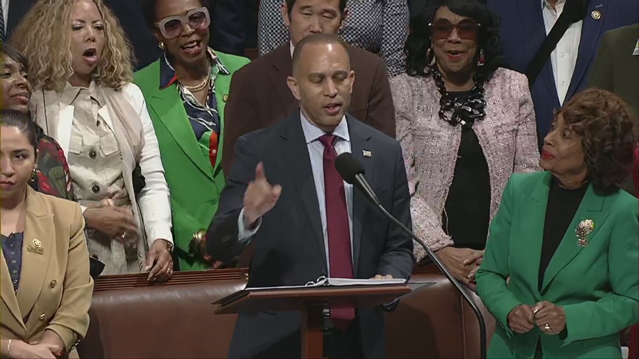 Hakeem Jeffries' marathon speech comes to an end