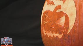 Pumpkin carving on the plaza for Orange Friday