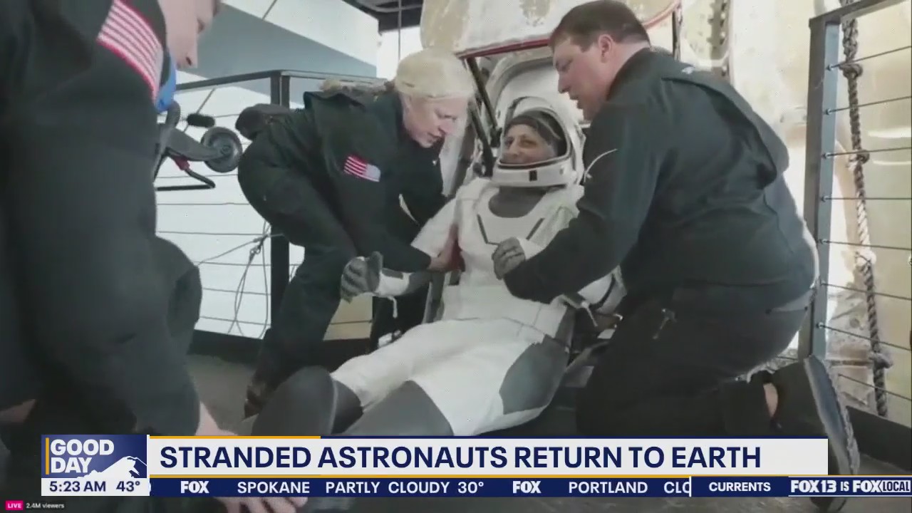 Stranded NASA astronauts return to earth