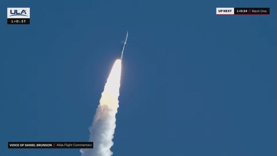 Atlas V rocket launch of Amazon Project Kuiper satellites from Florida