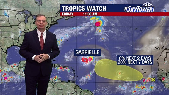 Tropical Storm Gabrielle expected to become hurricane this weekend