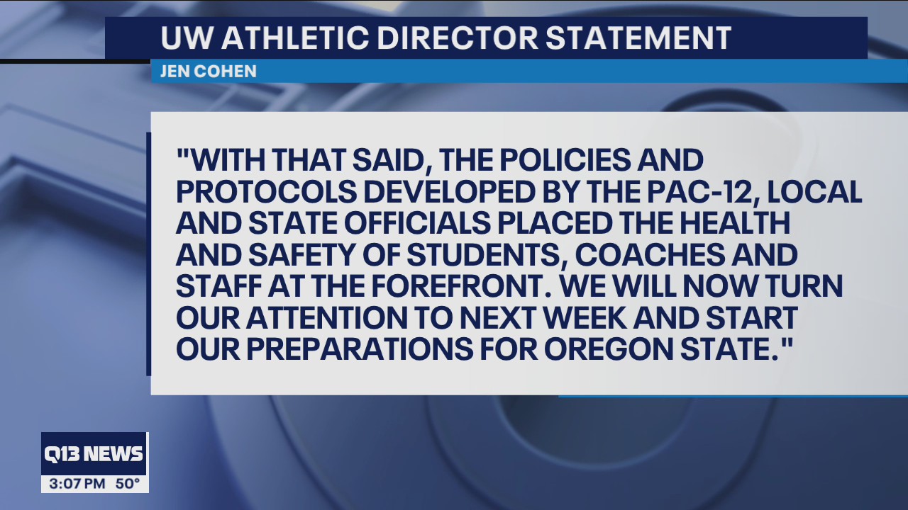 Huskies season opener canceled after Cal player tests positive for COVID-19