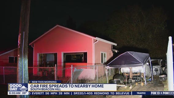 Car fire spreads to nearby home in south Seattle