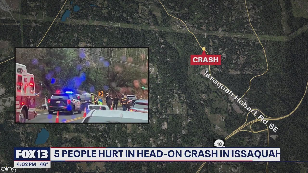5 hospitalized in Issaquah crash