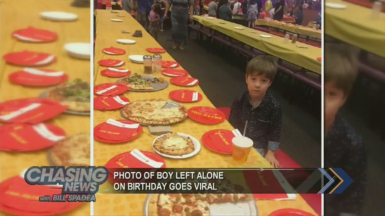 Photo of boy left alone on birthday goes viral