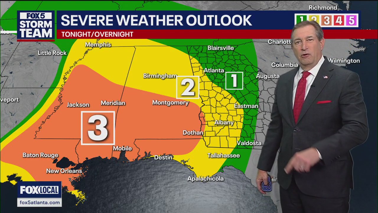 Severe storm threat overnight