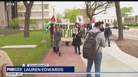 Protests at Kamala Harris visit