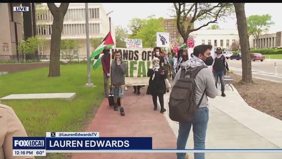 Protests at Kamala Harris visit