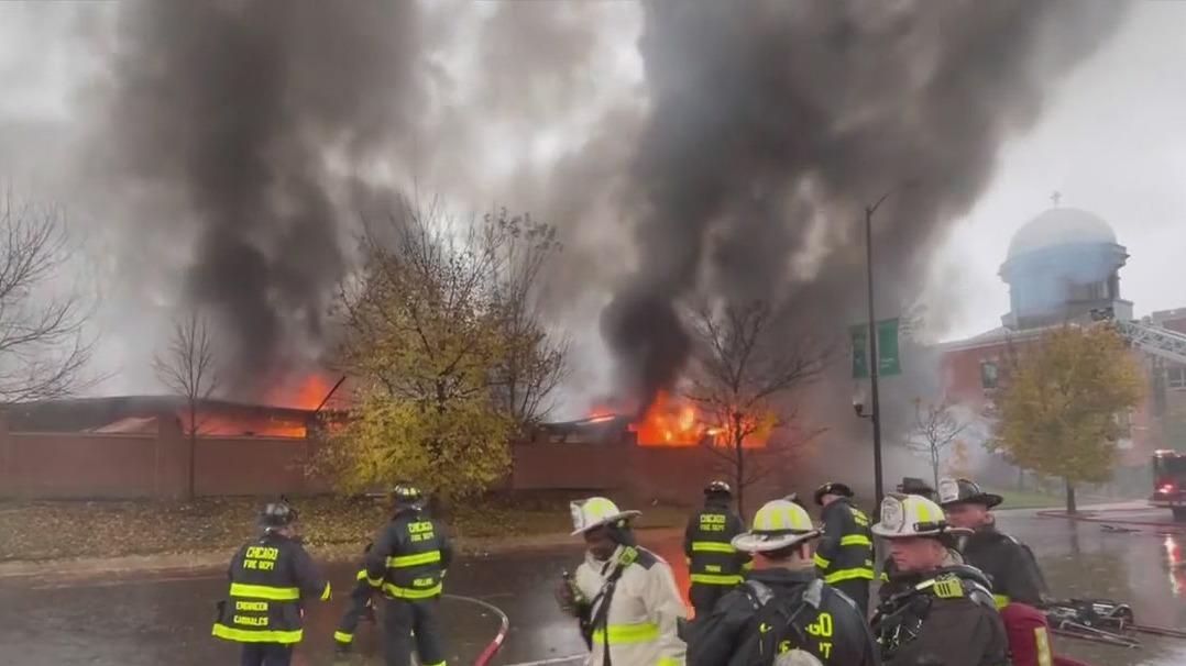 Massive garage fire on Chicago's West Side destroys over a dozen cars