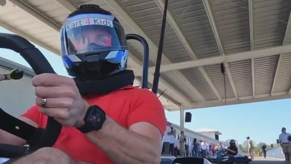 Walter Allen takes a spin around the track