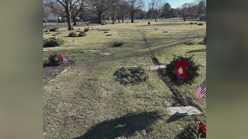 Tire tracks over markers found at Clinton Township cemetery