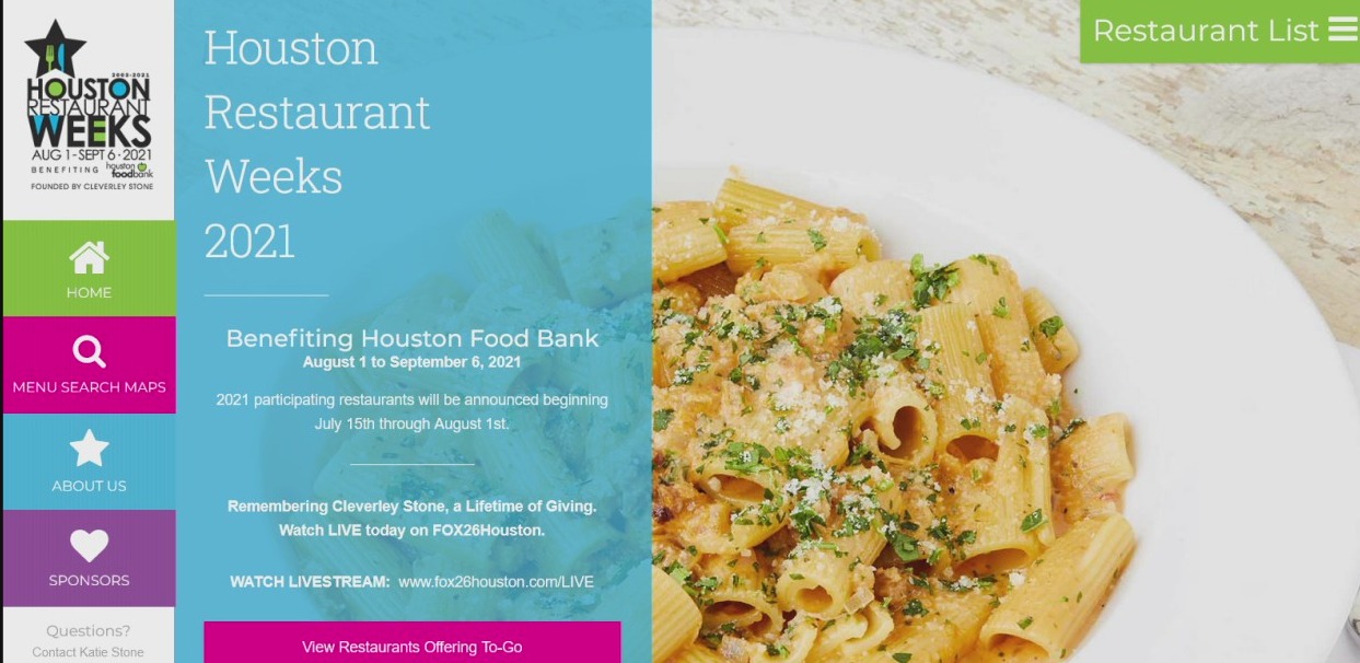 Houston Restaraunt Weeks menus go live Thursday morning
