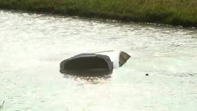 Driver causes crash before crashing into bayou