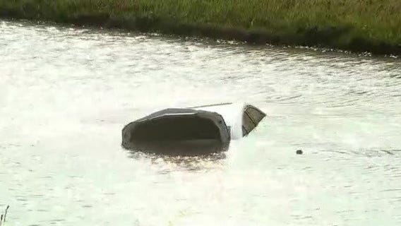 Driver causes crash before crashing into bayou