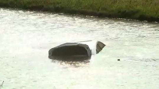 Driver causes crash before crashing into bayou