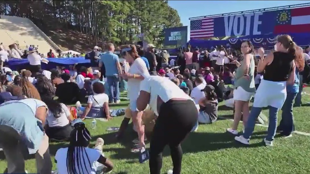 Harris supporters gather ahead of rally | FOX 5 Atlanta