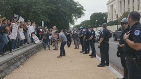Anti-Kavanaugh protesters outside of US Capitol