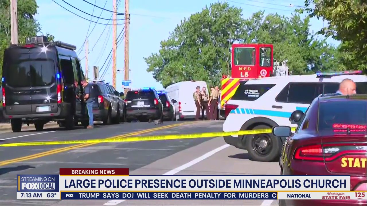Large police presence outside Minneapolis church