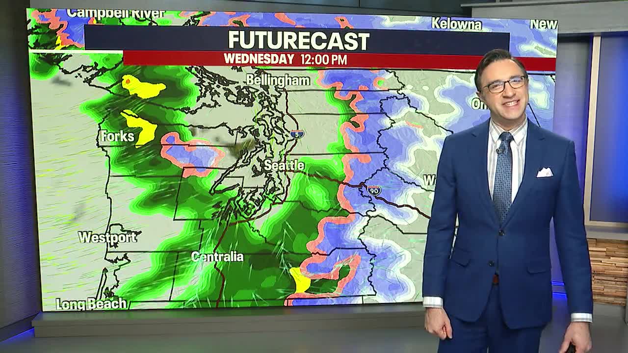 Seattle weather: Warm front brings widespread rain Wednesday