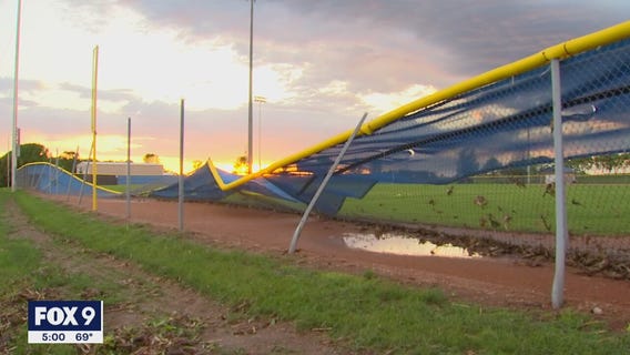 Town Ball in Plato goes on despite storm damage