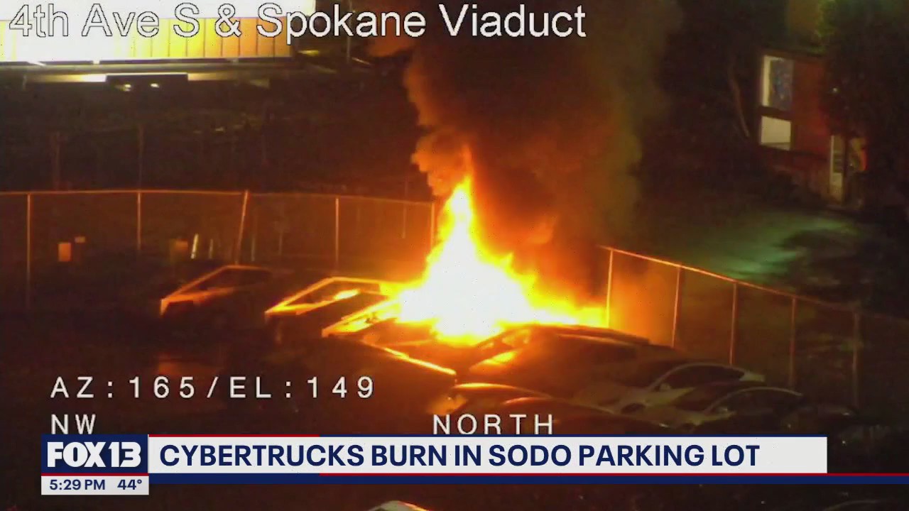 Fire destroys, damages Cybertrucks in Seattle lot