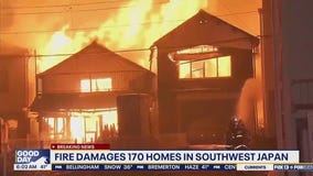 Fire damages 170 homes in southwest Japan