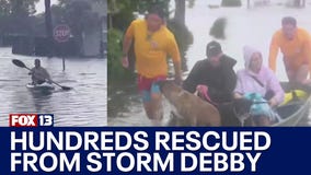 Hundreds rescued from Tropical Storm Debby