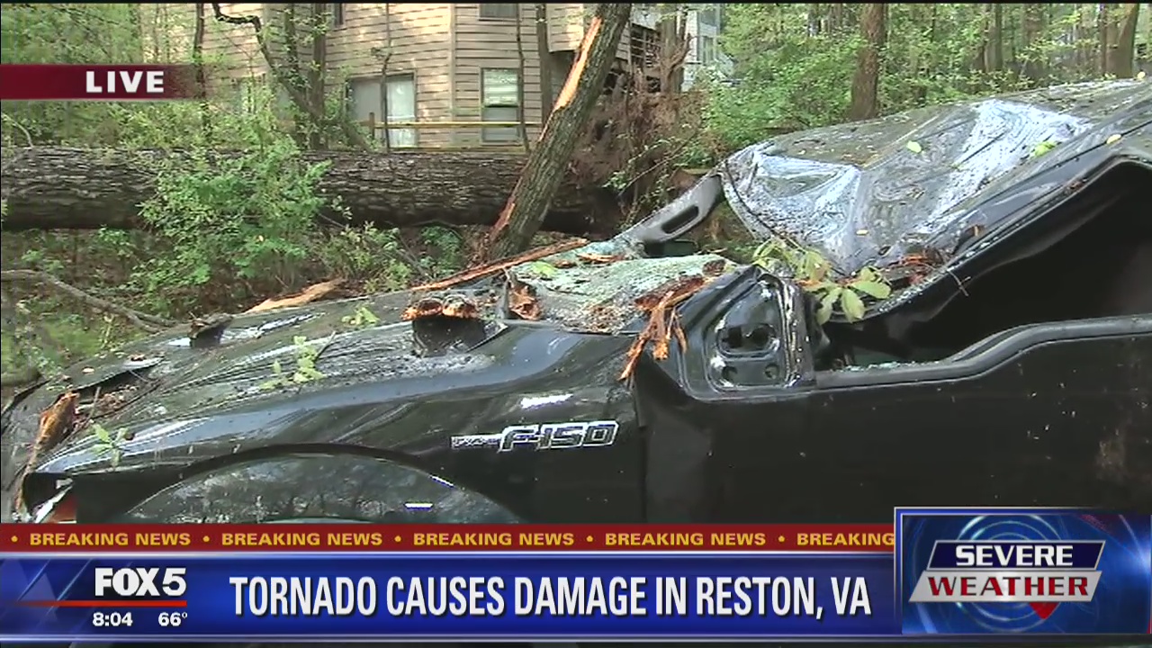 Reston cleans up after tornado