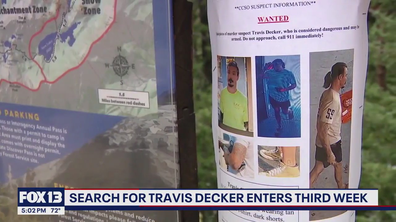 Manhunt for Travis Decker enters third week