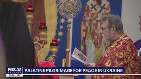 Parishioners in Palatine march for peace for Ukraine