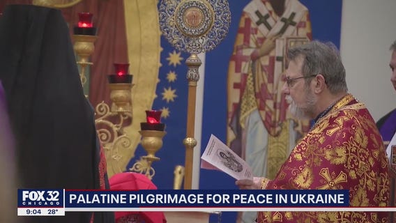 Parishioners in Palatine march for peace for Ukraine