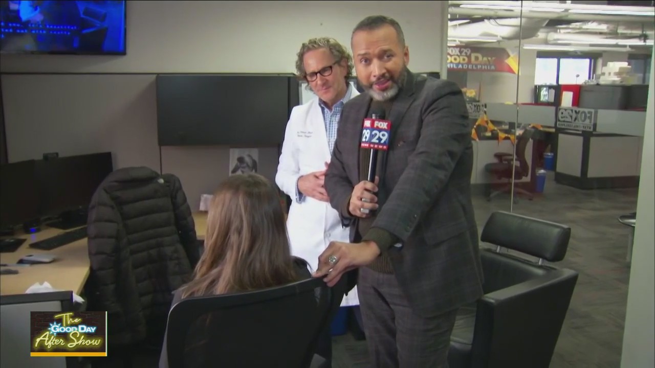 Plastic surgeon Dr. Davis gives FOX 29 Executive Producer lip injections