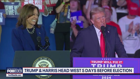 Trump, Harris head west 5 days before election