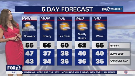 Sunday forecast: wet weather to subside